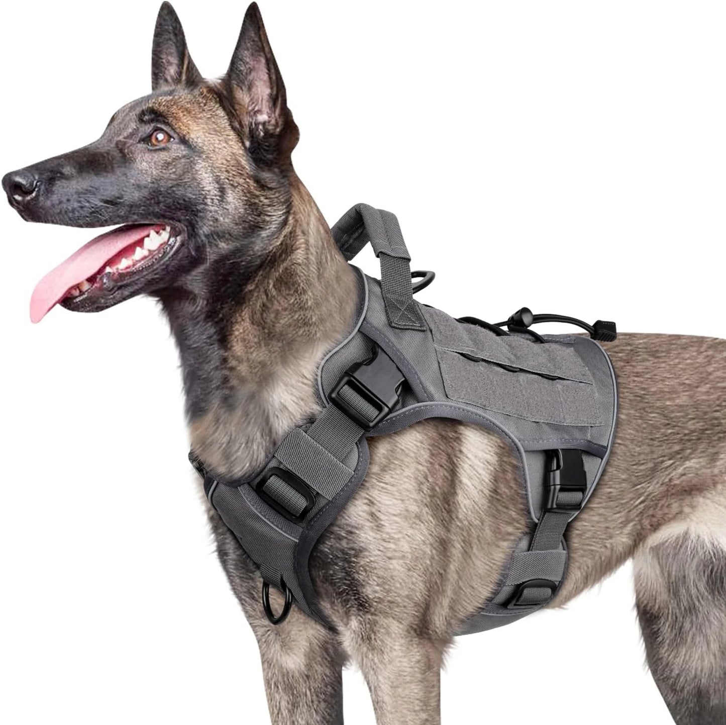 No-Pull Tactical Dog Harness with Handle for Large Dogs - Reflective Military Vest